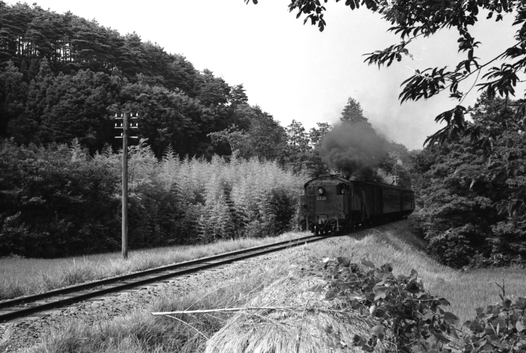 倉吉線C11逆行混合列車1963.8.14a
