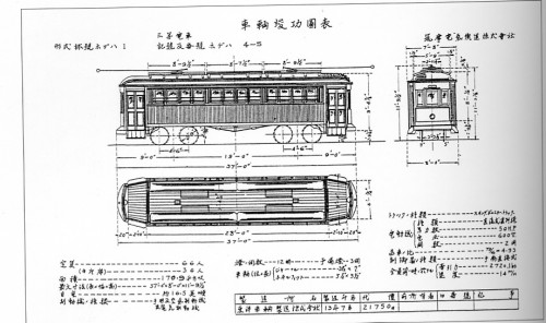 ②ホデハ4,5の竣工時の型式図