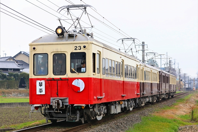 琴電旧型4連最後の運転/2020.1.05/Posted by 893-2